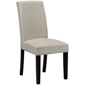 Uptown Club Savio Fabric Stud Upholstered Dining Side Chair in Beige (Set of 2)