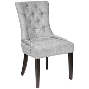 Uptown Club Paris Transitional Fabric Tufted Dining Side Chair in Gray