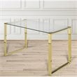 Uptown Club Ivy Transitional Glass Top Writing Desk in Gold