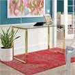 Uptown Club Ivy Transitional Glass Top Writing Desk in Gold
