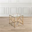 Uptown Club Calypso Transitional Glass Top End Table in Gold