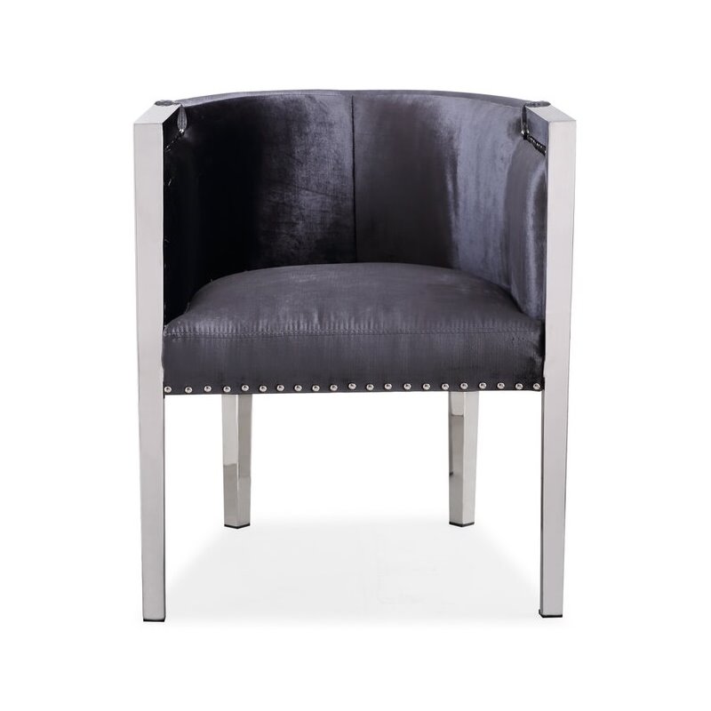 Uptown Club Julio Contemporary Velvet Upholstered Accent Chair in Charcoal