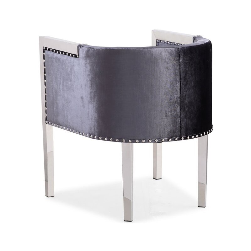 Uptown Club Julio Contemporary Velvet Upholstered Accent Chair in Charcoal