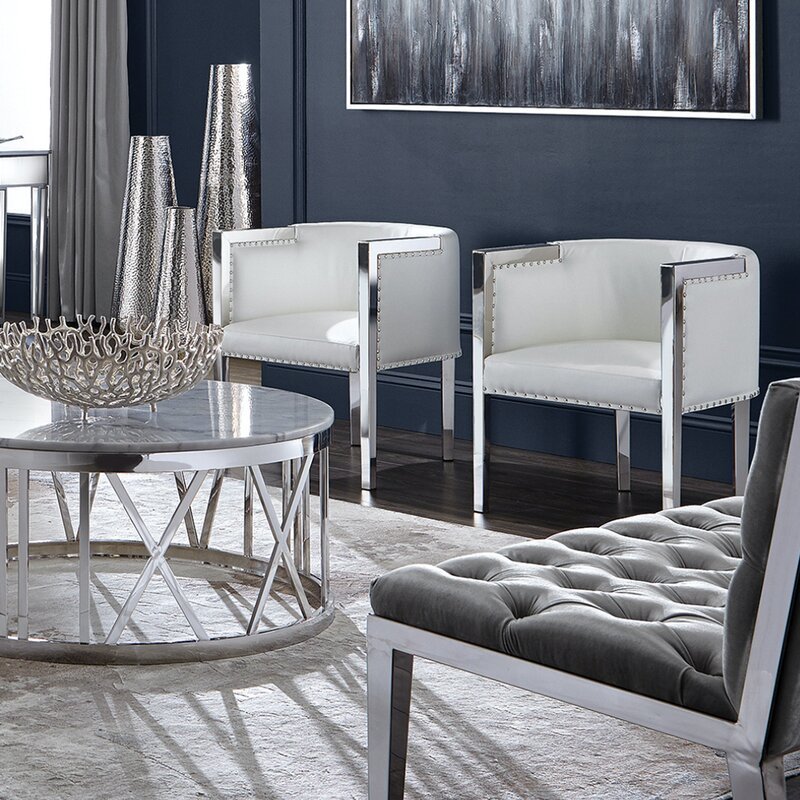 Uptown Club Julio Contemporary Faux Leather Upholstered Accent Chair in