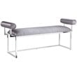 Uptown Club Moor Transitional Satin Upholstered Bedroom Bench in Silver