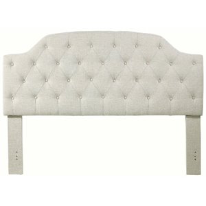 uptown club freda contemporary fabric tufted panel headboard in beige