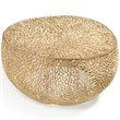Uptown Club Alice Aluminum Coral Design Accent Coffee Table in Gold