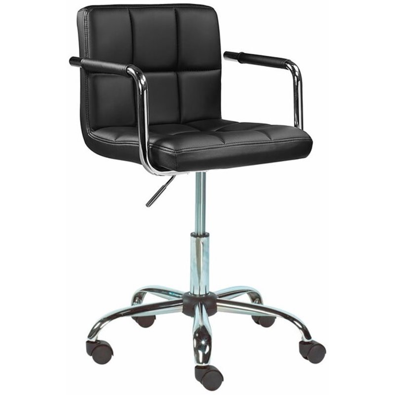 Uptown Club Coaster Faux Leather Tufted Office Swivel Chair in Black