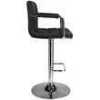 Uptown Club Coaster Faux Leather Tufted Adjustable Bar Stool in Black (Set of 2)