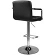 Uptown Club Coaster Faux Leather Tufted Adjustable Bar Stool in Black (Set of 2)