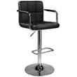 Uptown Club Coaster Faux Leather Tufted Adjustable Bar Stool in Black (Set of 2)