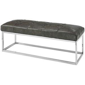 uptown club mobi contemporary faux leather tufted bench