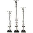 Uptown Club Azores 3 Piece Stainless Steel Candlestick Set in Silver