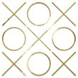 Uptown Club 9 Piece Small Metal Tic Tac Toe Wall Sculpture Set in Gold