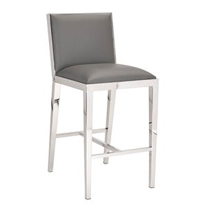 Uptown Club Wells Faux Leather Counter Stool in Gray