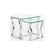 Uptown Club Lily Stainless Steel End Table in Silver