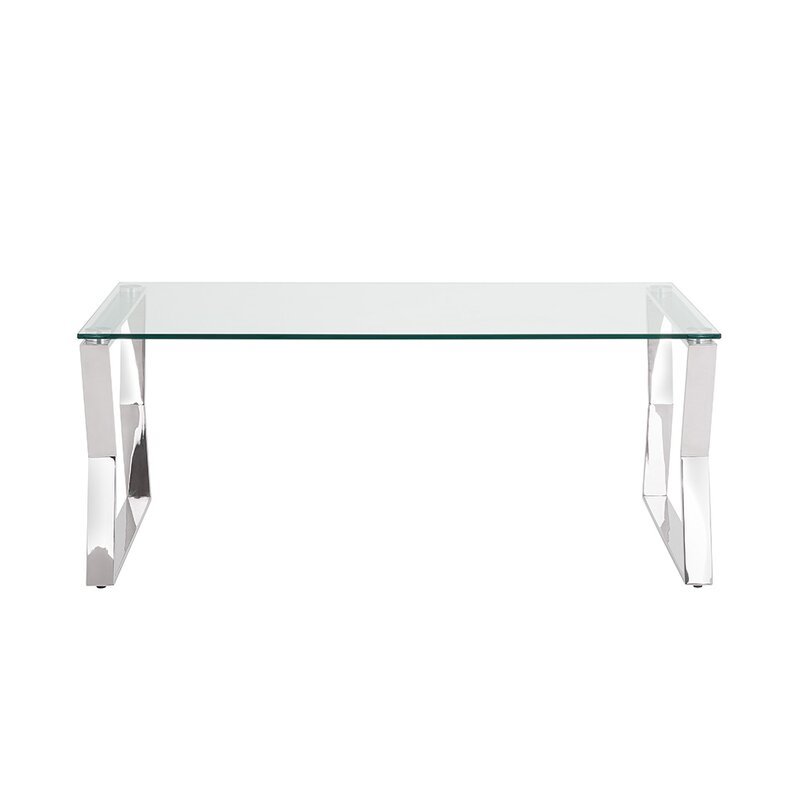 Uptown Club Lily Stainless Steel Coffee Table in Silver