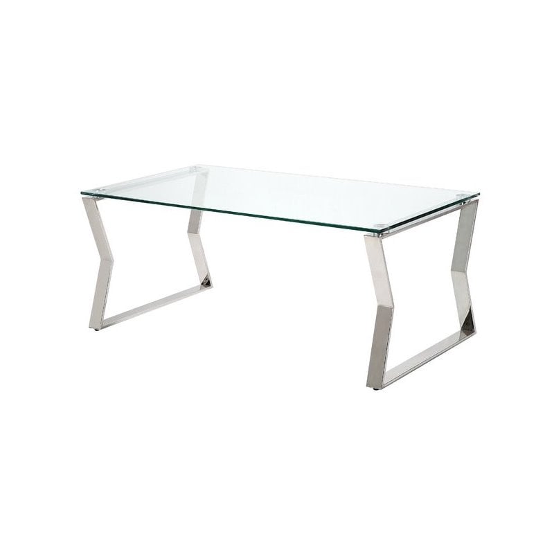 Uptown Club Lily Stainless Steel Coffee Table in Silver