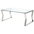 Uptown Club Lily Stainless Steel Coffee Table in Silver