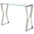 Uptown Club Lily Stainless Steel Console Table in Silver