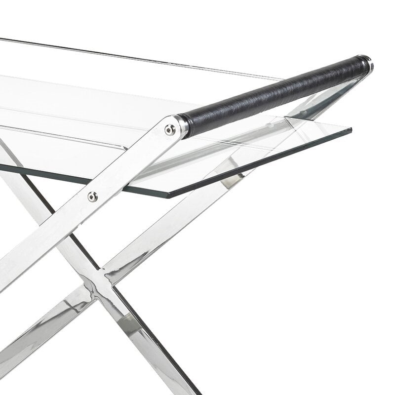 Uptown Club Otis Stainless Steel Bar Cart in Silver