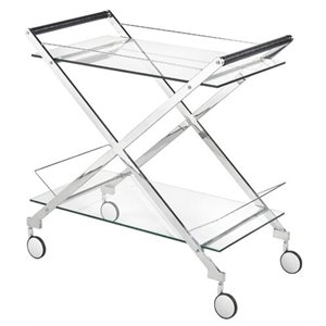 uptown club otis stainless steel bar cart in silver