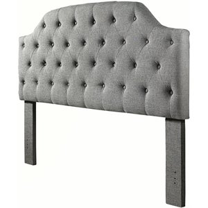 uptown club freda solid wood and linen upholstered king headboard in slate