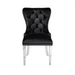 Uptown Club Tufted Upholstered Dining Chair with Nailhead Trim in Black Velvet