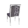 Uptown Club Upholstered Dining Chair with Patterned Steel Back in Gray Velvet