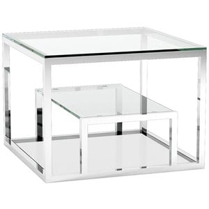Uptown Club End table Silver Multi Shelves Silver