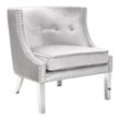Uptown Club Laker Luxurious Velvet Upholstered Accent Chair in Gray