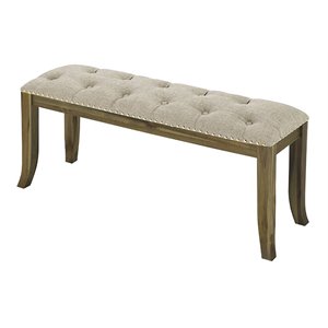 Uptown Club Capri 18&quot Transitional Fabric Upholstered Bench in Beige