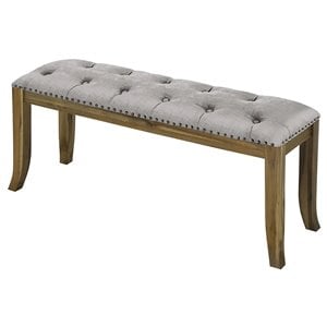 Uptown Club Capri 18&quot Transitional Velvet Upholstered Bench in Light Gray