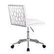 Uptown Club Rose Geometric Modern Luxurious Faux Leather Office Chair in White