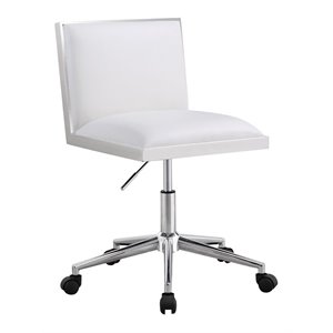 uptown club rose geometric modern luxurious faux leather office chair in white