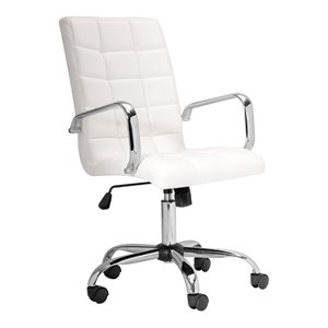 Uptown Club Maroon Modern Faux Leather Office Chairs in White (Set of 2)