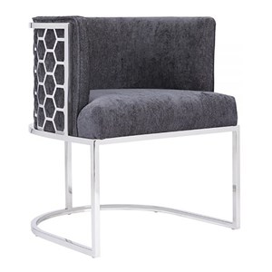Uptown Club Diamond 15&quot Modern Luxurious Fabric Dining Chair in Charcoal