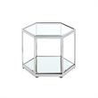 Uptown Club Stout Hexagon Modern Stainless Steel End Table in Silver