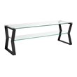 Uptown Club Ark Metal TV Table/Media Stand with A Tempered Glass Top in Black