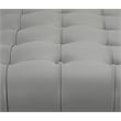 Home Gear Mobi Contemporary Faux Leather Tufted Bench in Light Gray