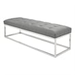 Home Gear Mobi Contemporary Faux Leather Tufted Bench in Light Gray