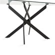 Uptown Club Ida Rectangular Metal Dining Table with Glass Top in Black