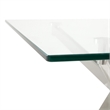 Uptown Club Buster Rectangular Stainless Steel/Glass Dining Table in Silver