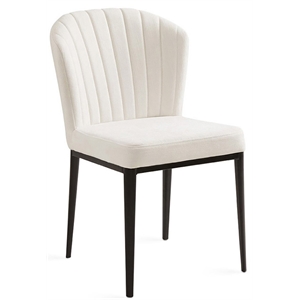 Uptown Club Scott 18&quot Ribbed Back Linen Fabric Dining Chair in Ivory (Set of 2)