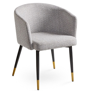 Uptown Club Lena 20&quot Barrel Fabric/Metal Dining Chair in Gray/Black (Set of 2)