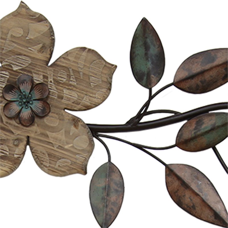 Stratton Home Decor Floral Patterned Wood Over the Door Wall Decor S01207