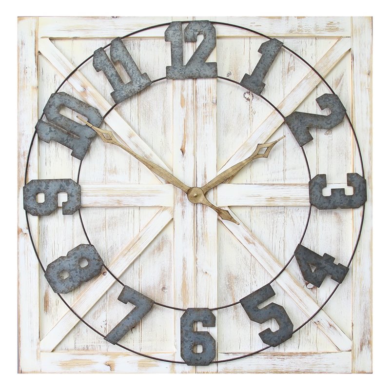 Stratton Home Decor Rustic Farmhouse Wall Clock in Black Cymax Business