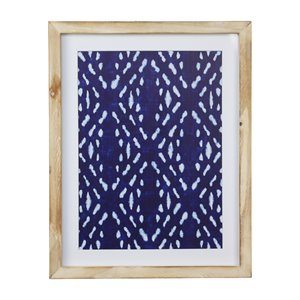 stratton home decor framed geometric motif wall art with glass in blue