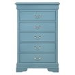 Glory Furniture Louis Phillipe 5-Drawers Bedroom Chest in Teal