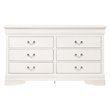 Glory Furniture Louis Phillipe 6 Drawer Dresser in White